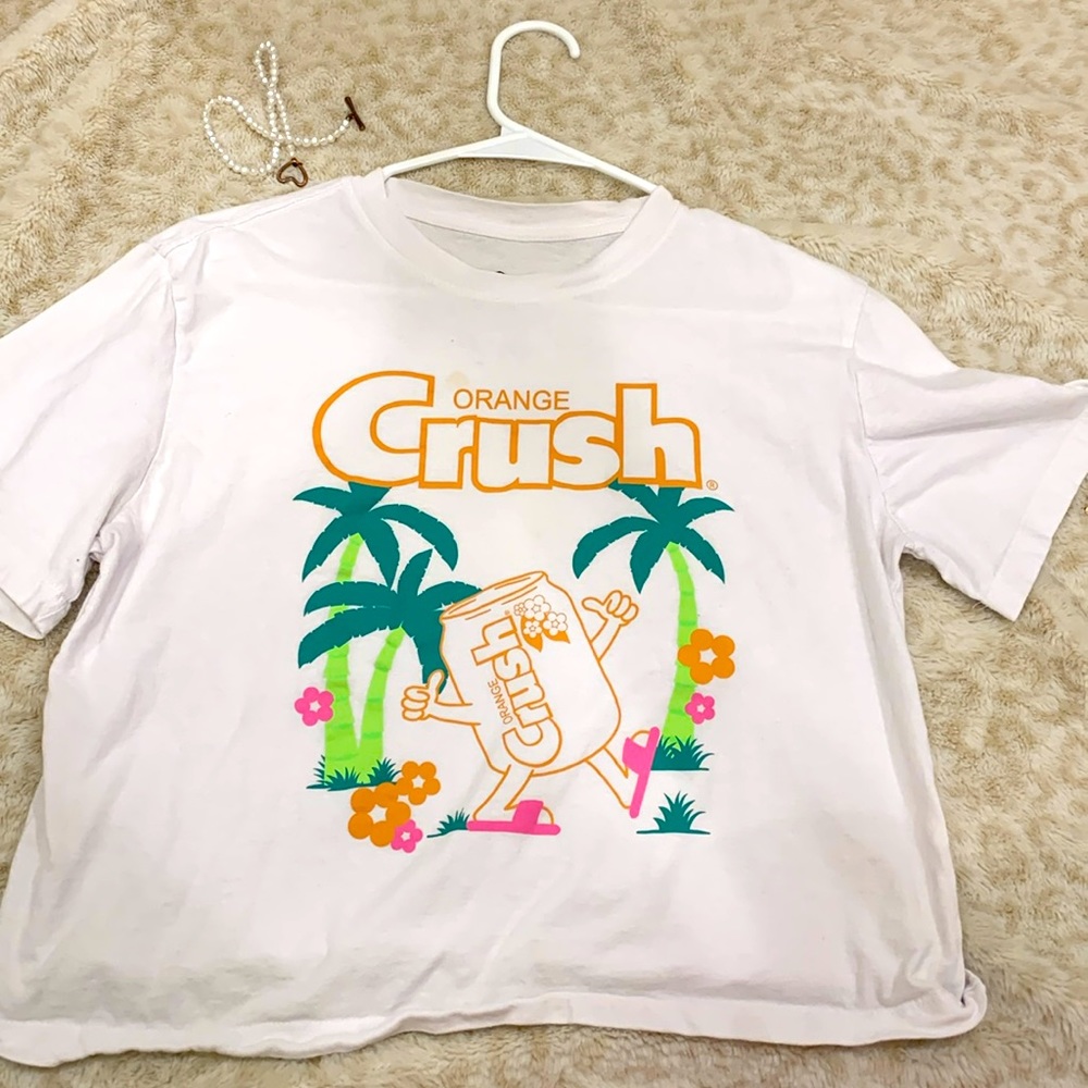 Orange crush vintage T-shirt crop top!